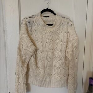 Jcrew Pointelle Cream Knit Sweater